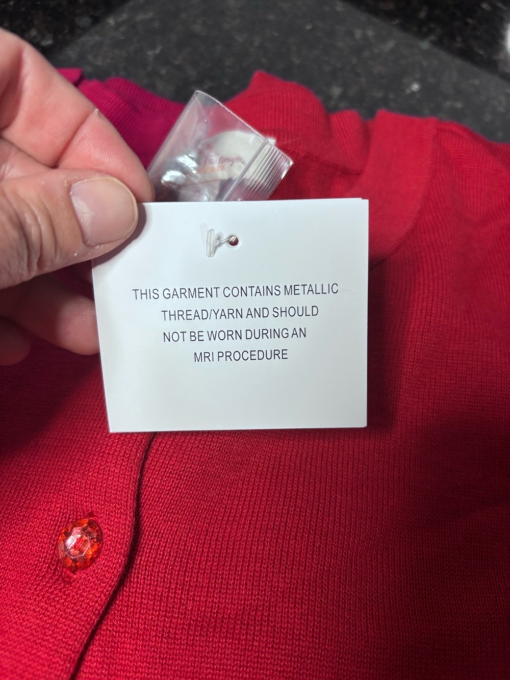 QUACKER FACTORY NWT Red Embellished Christmas Tree Knit Button Up Cardigan - Picture 8 of 13